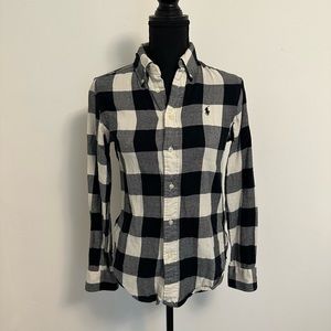 Ralph Lauren size XS 100% cotton buffalo check plaid flannel shirt